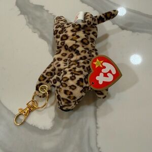 Upcycled 90s Ty Teenie Beanie McDonald’s Freckles the Leopard Key Chain